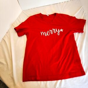MERRY tee t-shirt Holiday Christmas